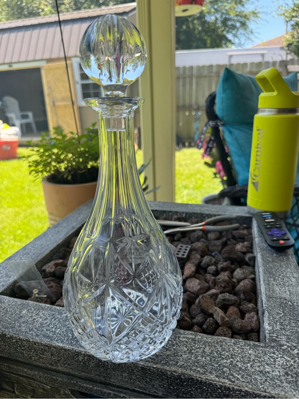 Towle Clear Cut Crystal Decanter with Stopper